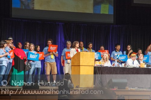 Mayoral candidate Betsy Hodges at the 2013 Minneapolis DFL Conve